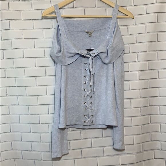 Guess NWT Ali Lace Up Sweater Freshwater B… - Picture 2 of 6